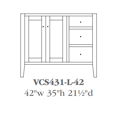 QW Amish Chelsea Vanity (Select Size)