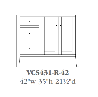 QW Amish Chelsea Vanity (Select Size)