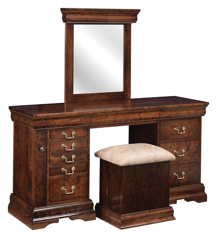 QW Amish Louis Phillipe 56" Jewelry Vanity & Optional Stool