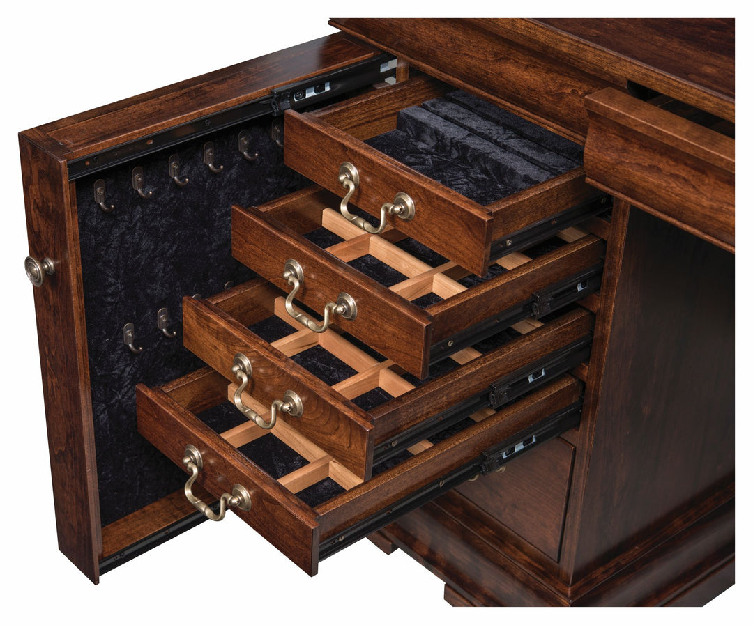 QW Amish Louis Phillipe 56" Jewelry Vanity & Optional Stool