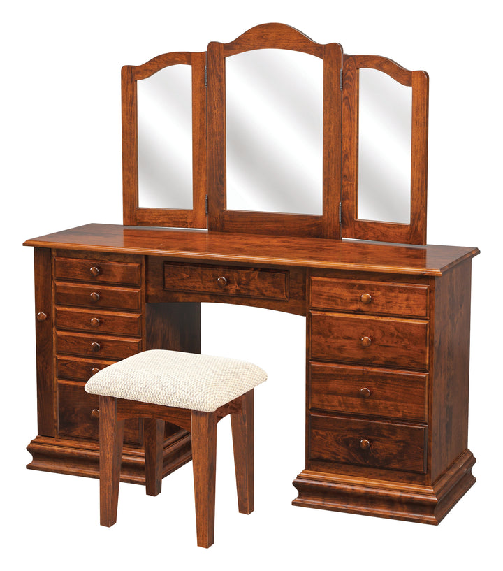 QW Amish Deluxe 56" Jewelry Vanity & Optional Stool
