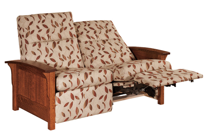 QW Amish Skyline Panel Reclining Loveseat