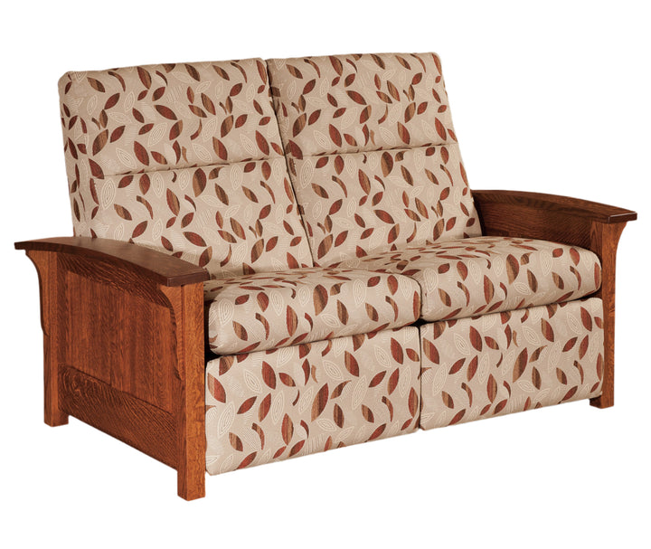 QW Amish Skyline Panel Reclining Loveseat