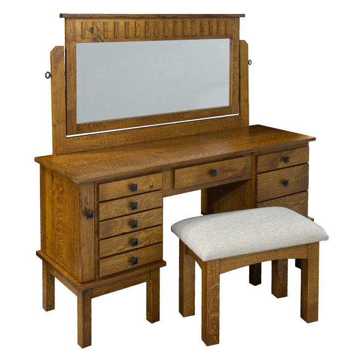 QW Amish Grandview Mission 60" Jewelry Vanity & Optional Stool