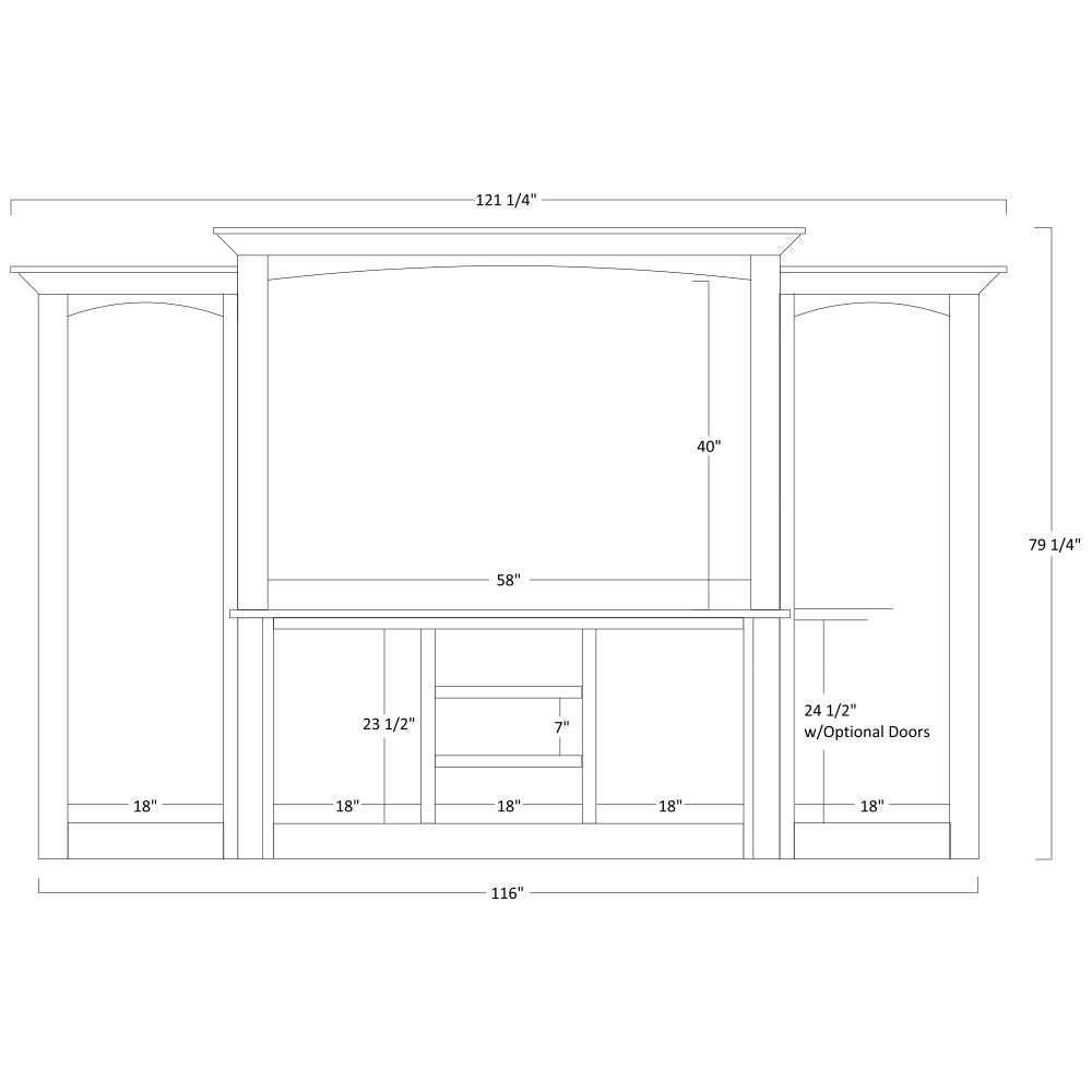Lincoln Entertainment 122" Wall Unit