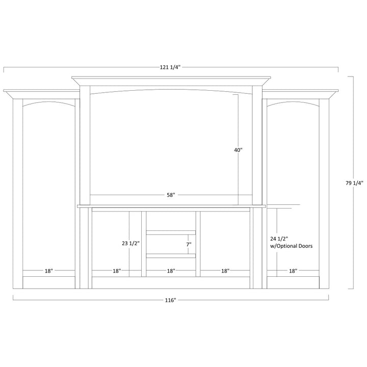 Lincoln Entertainment 122" Wall Unit