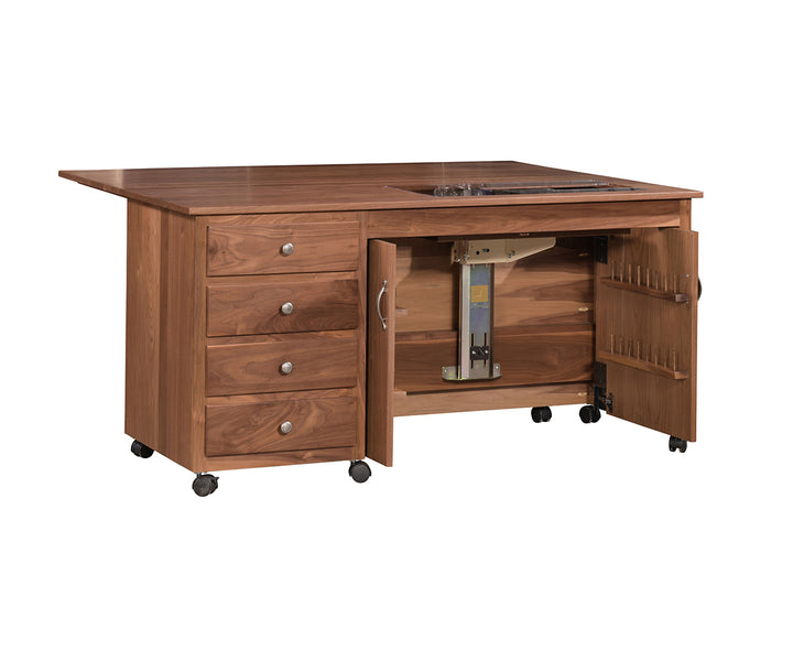 132 Flat Top Pocket Doors Sewing Cabinet