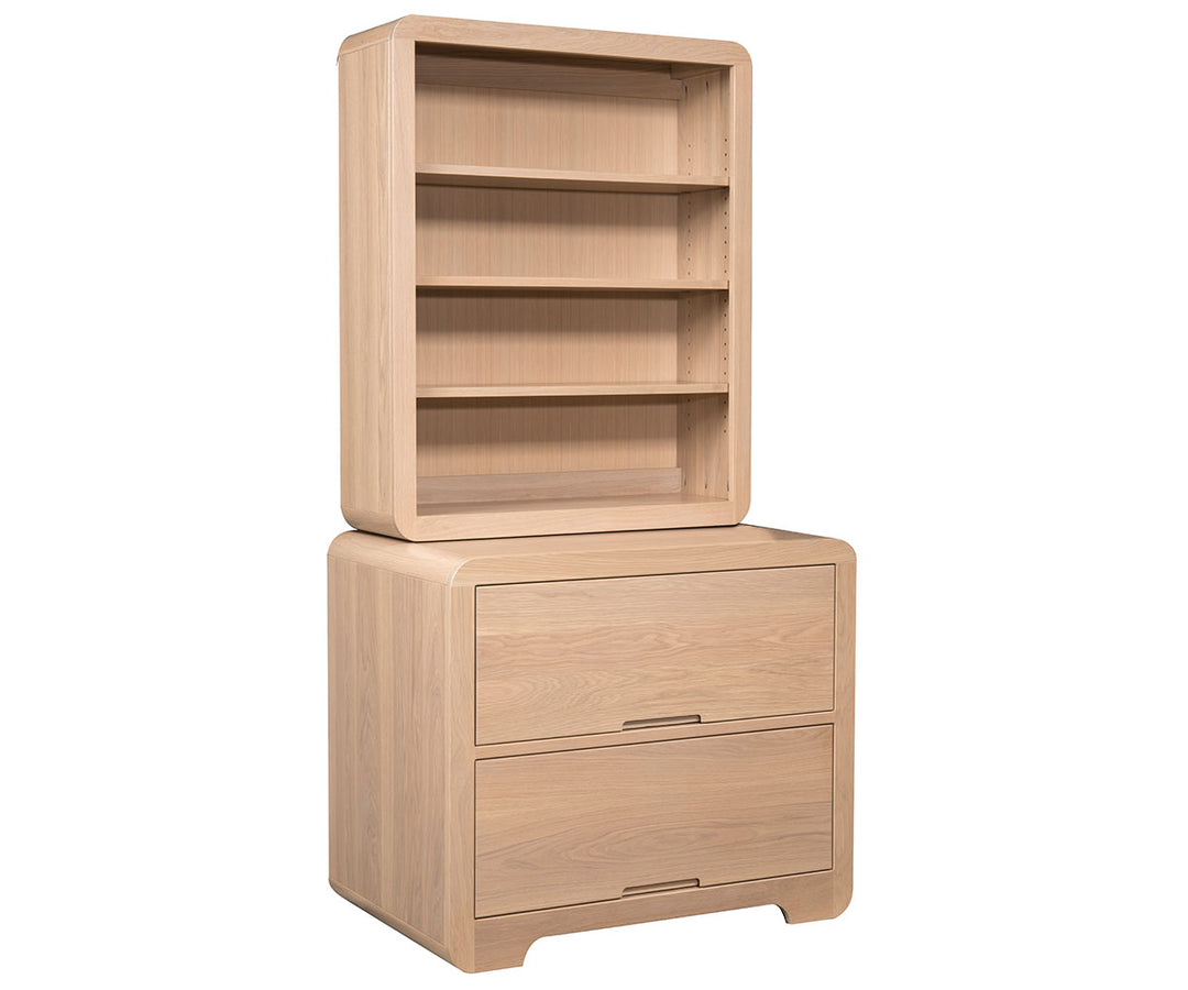 QW Amish Europa 2 Drawer Lateral File w/ Bookcase