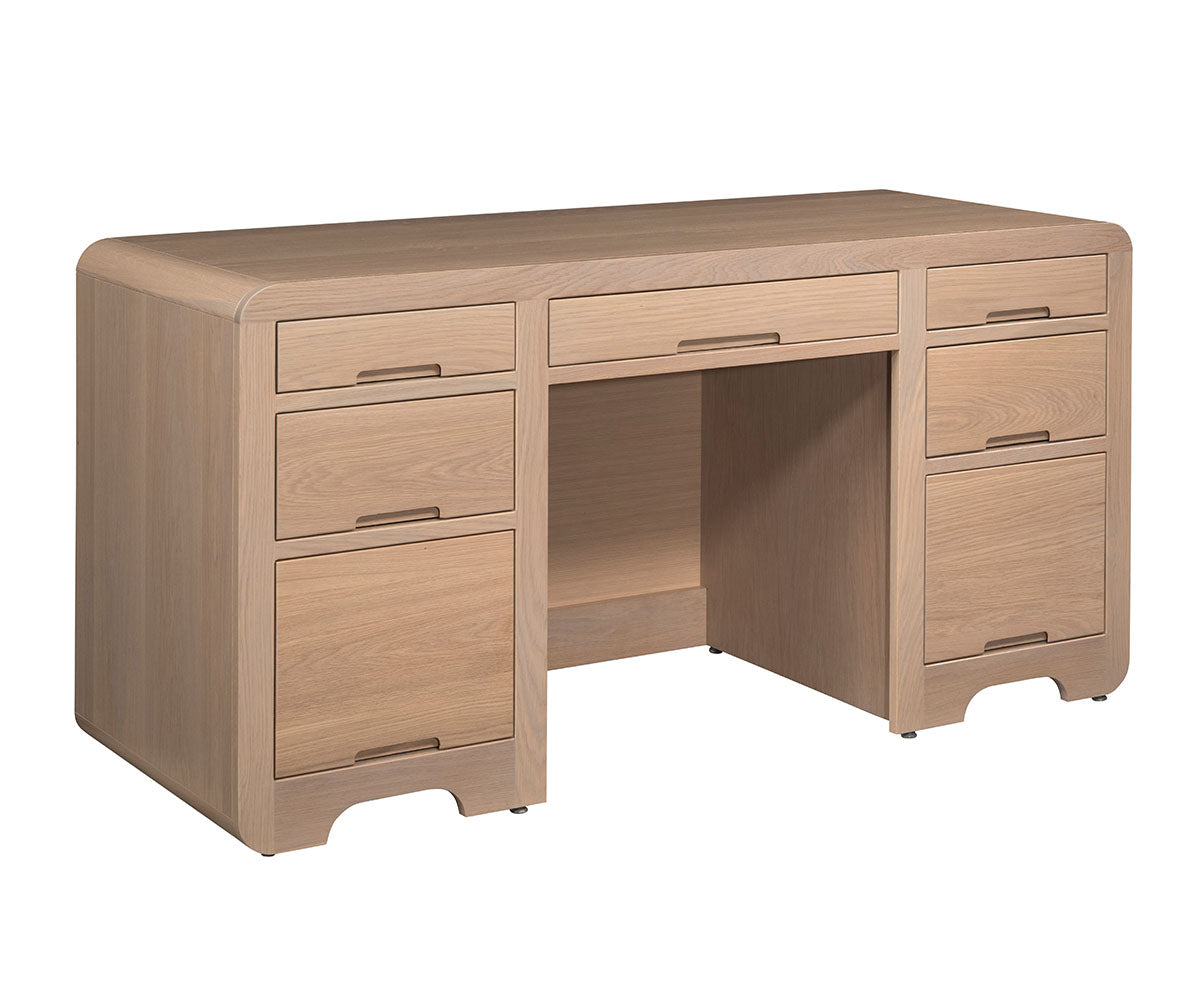 QW Amish Europa Double Pedestal Desk