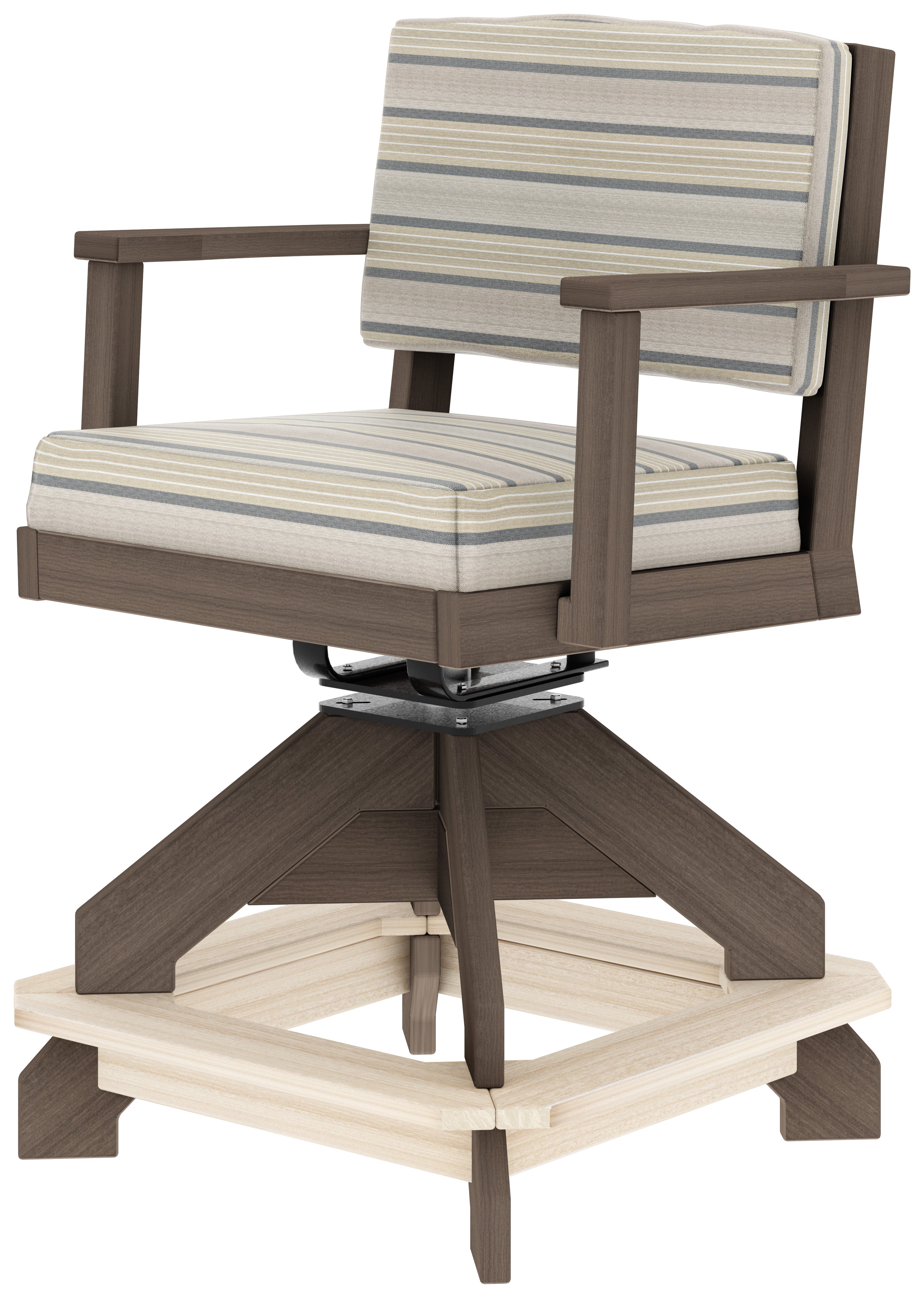 QW Amish Bellaire Swivel Bar Chair - Thumbnail 4