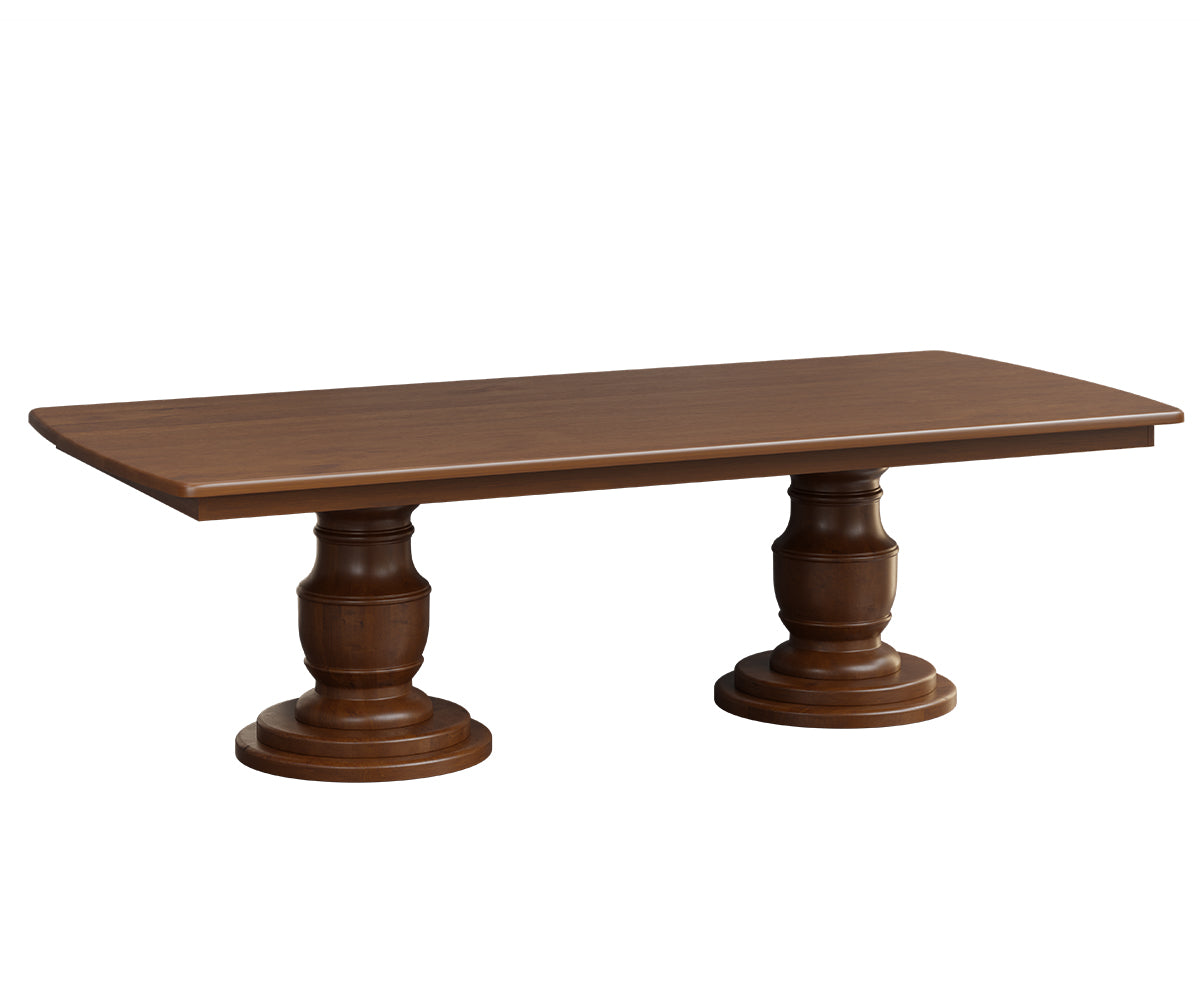QW Amish Burlington Double Pedestal Table