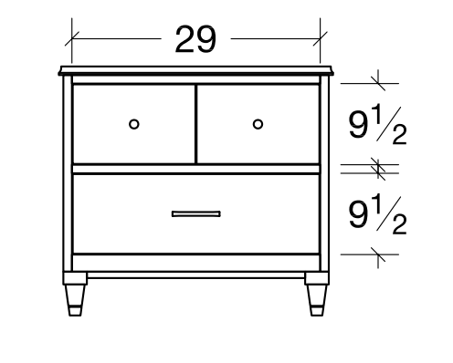 QW Amish Edinburg 2 Drawer Nightstand