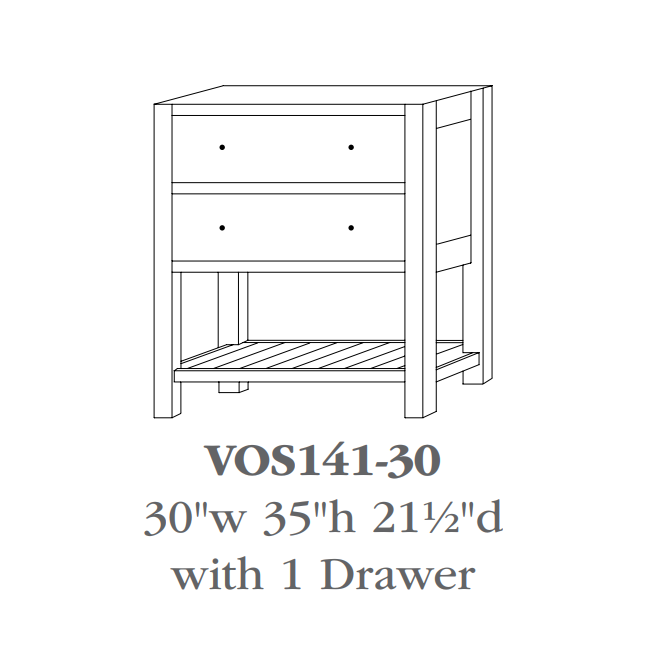 QW Amish Open Shelf Vanity (Select Size)