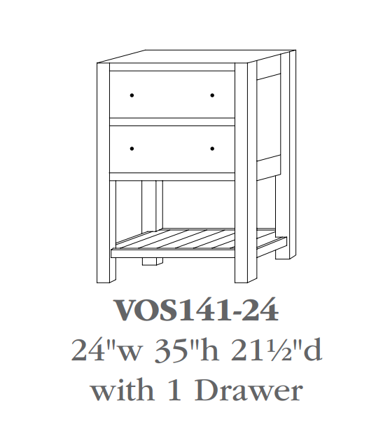 QW Amish Open Shelf Vanity (Select Size)