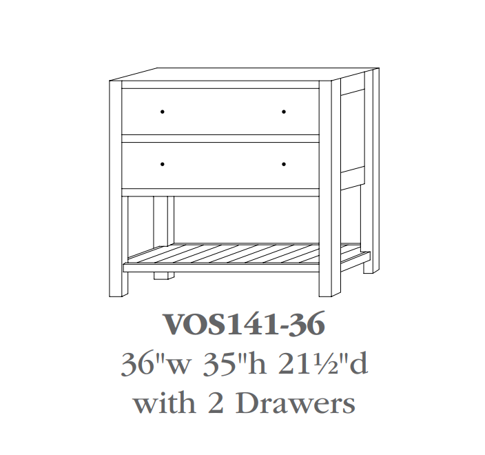 QW Amish Open Shelf Vanity (Select Size)