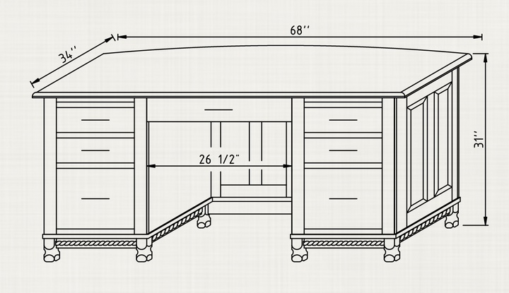 QW Amish Henry Stephen's Executive Desk