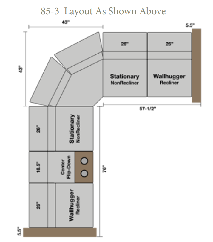 QW Amish Mission Reclining Sectional