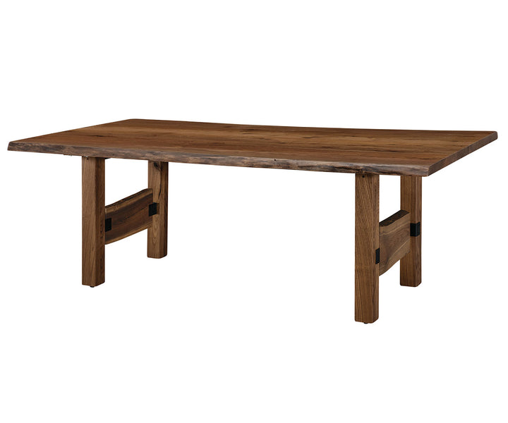 Wooden table on a white background
