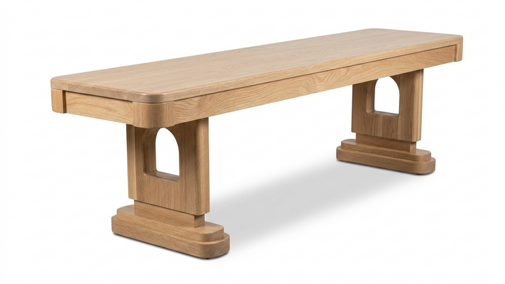 Wooden bench with a white background