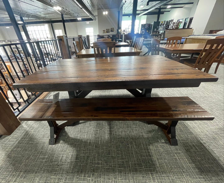 Clearance Wellington 42x72 Solid Top Table and 2 Wellington Benches