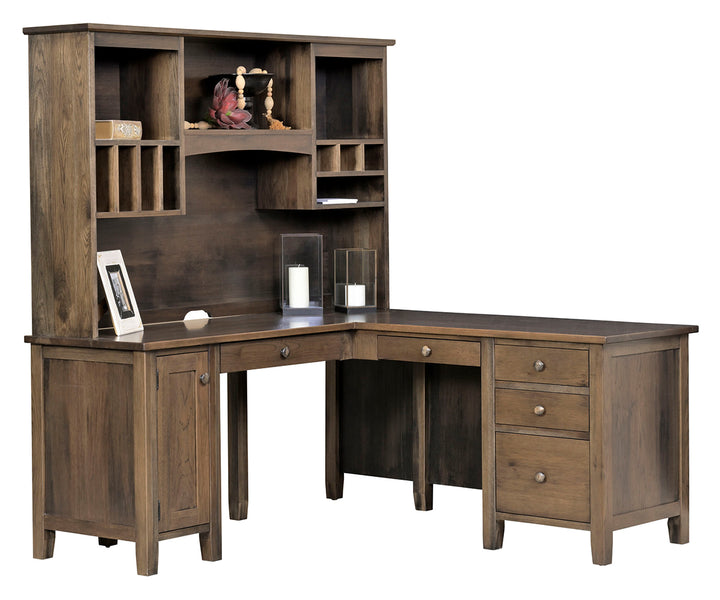 QW Amish Manhattan Corner Desk & Optional Hutch