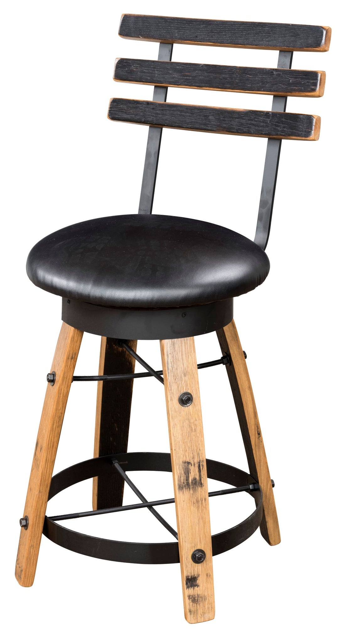 Whiskey Barrel Round Barstool-112