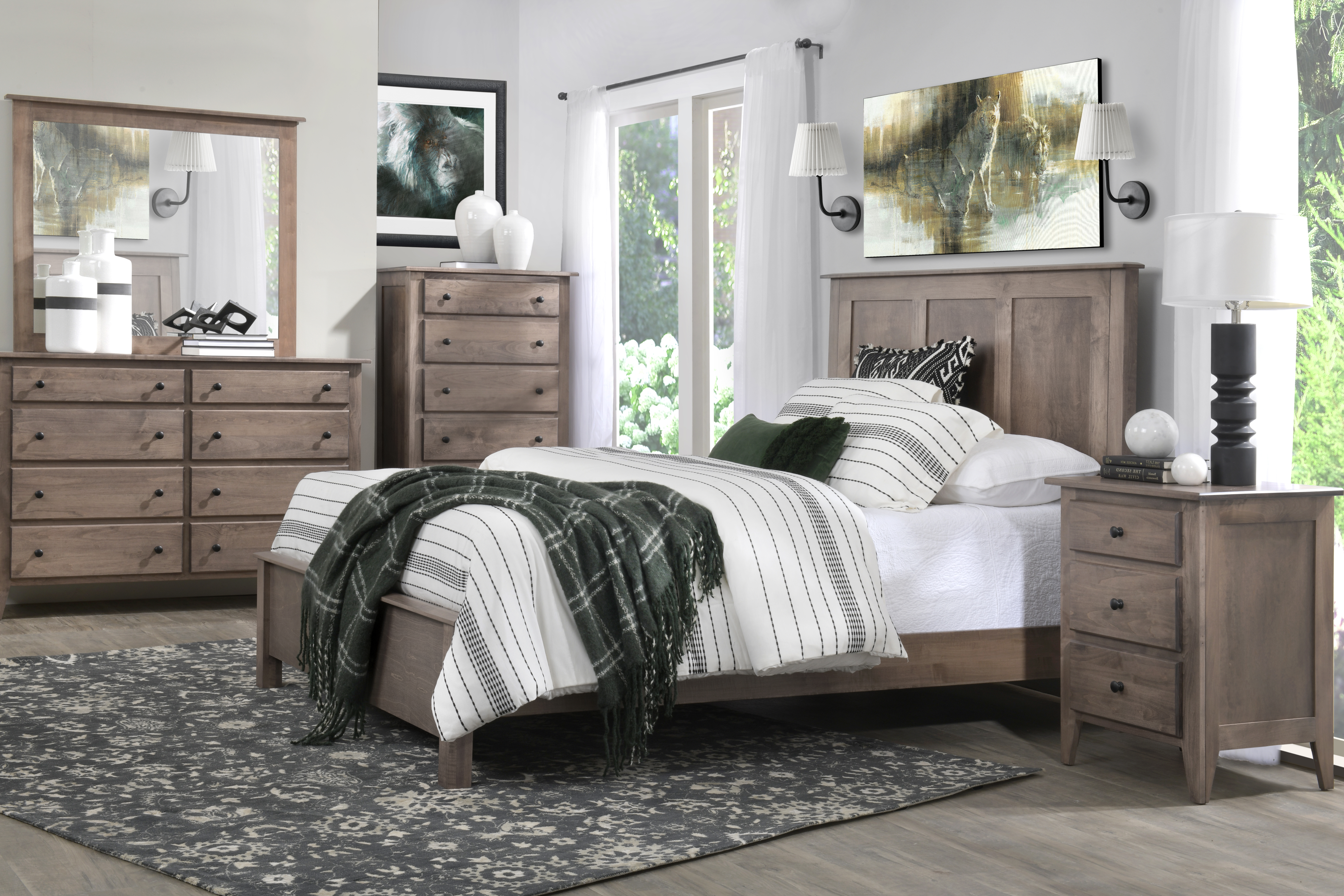 QW Amish Dallas 5pc Set w/ Storage Bed - Thumbnail 2