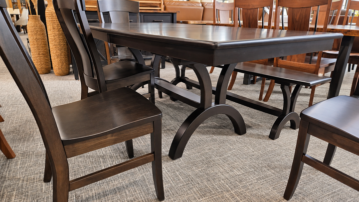 Clearance Houston 42x72 w/ 2-12" Leaves Table, Houston 72" Bench and 4 Lacoma Chairs