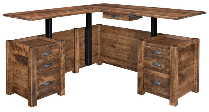 QW Amish El Paso L-Shaped Desk with Lift Top