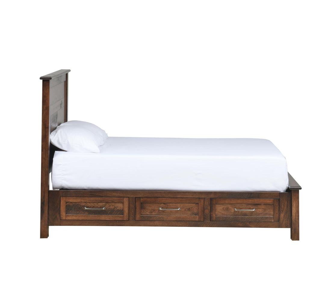 QW Amish Teton Panel Storage Bed