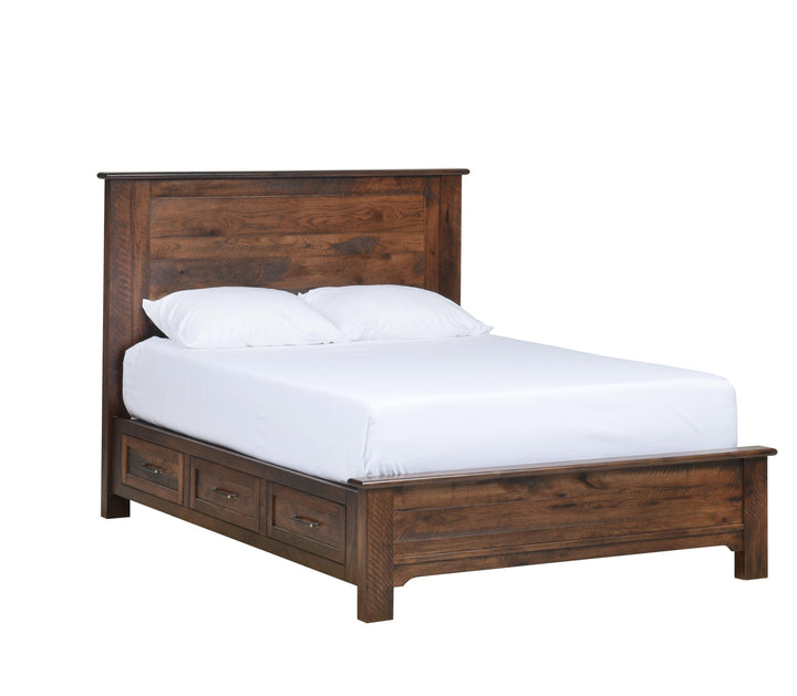 QW Amish Teton Panel Storage Bed