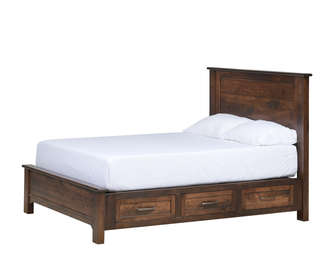 QW Amish Teton Panel Storage Bed