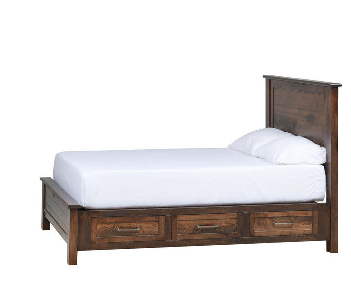 QW Amish Teton Panel Storage Bed