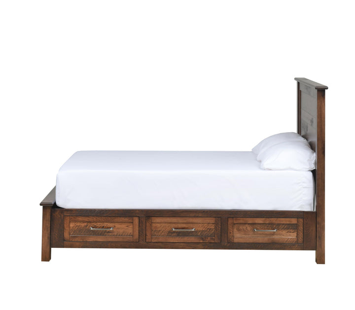 QW Amish Teton Panel Storage Bed