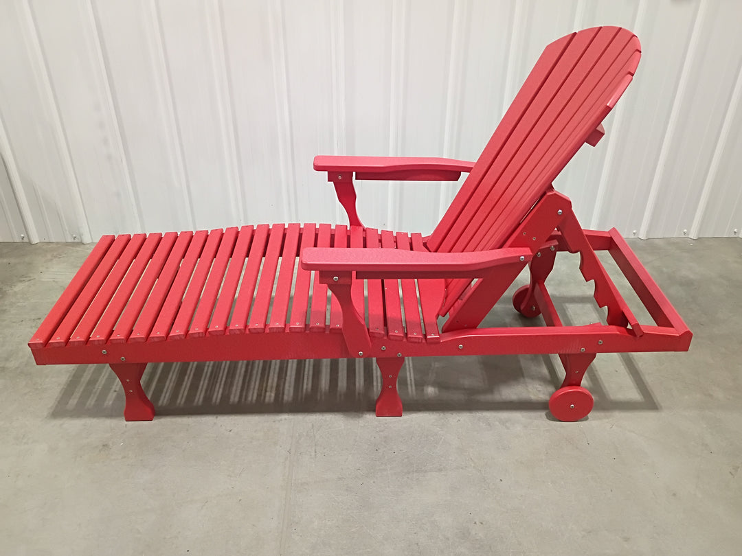 Clearance Comfo Back Adirondack Chaise Lounge in Red (set of 2)