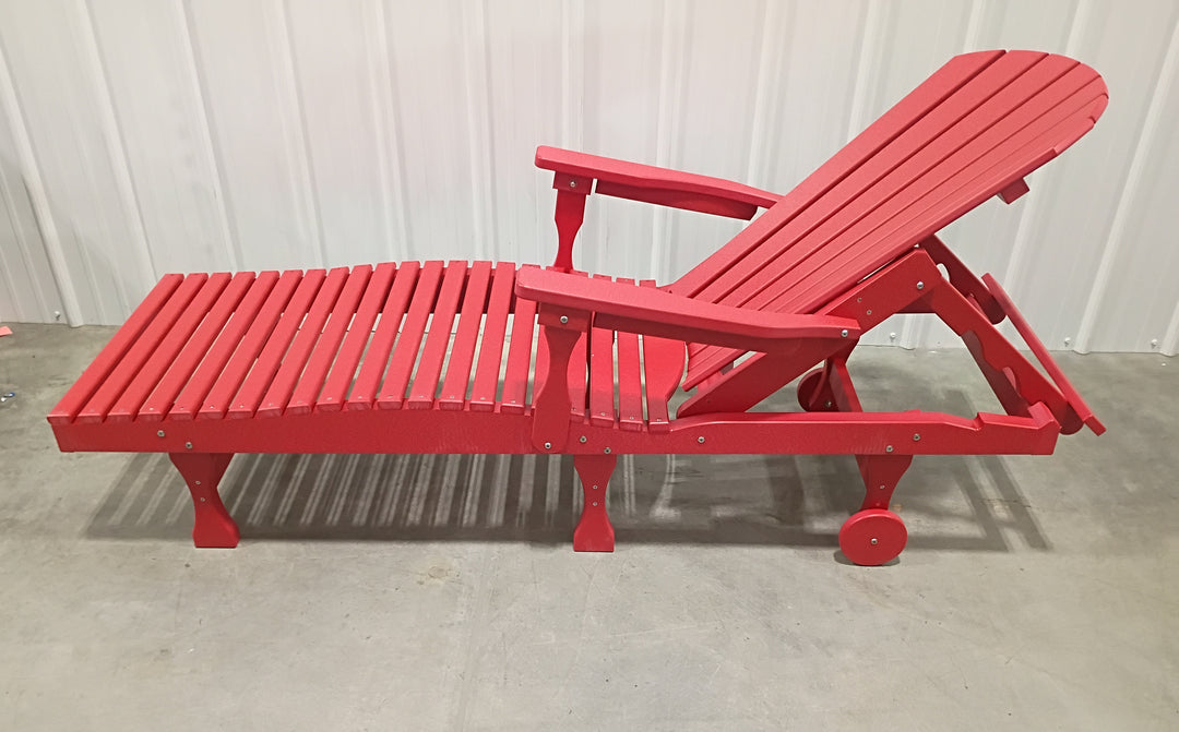 Clearance Comfo Back Adirondack Chaise Lounge in Red (set of 2)