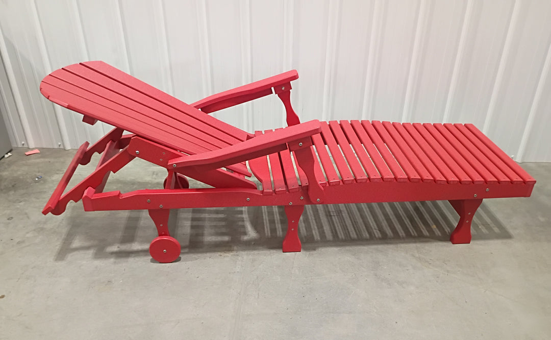 Clearance Comfo Back Adirondack Chaise Lounge in Red (set of 2)