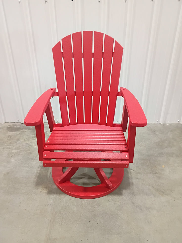 Clearance Comfo Back Adirondack Swivel Rocker Dining Chair in Red (set of 4)