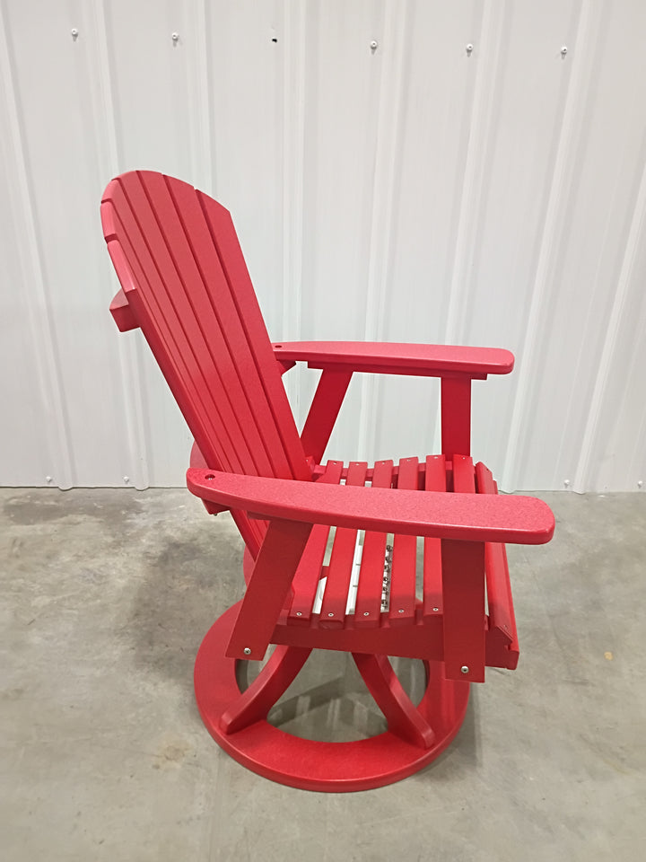 Clearance Comfo Back Adirondack Swivel Rocker Dining Chair in Red (set of 4)