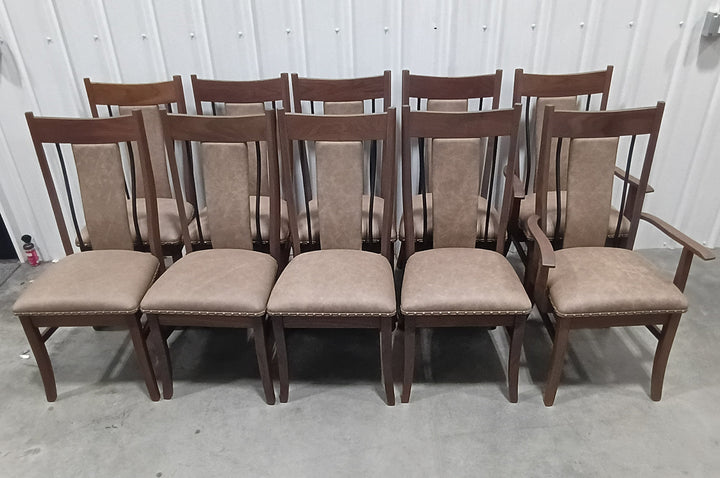 Clearance Eagle WI Upholstered Chairs in Walnut with Leather (set of 10)
