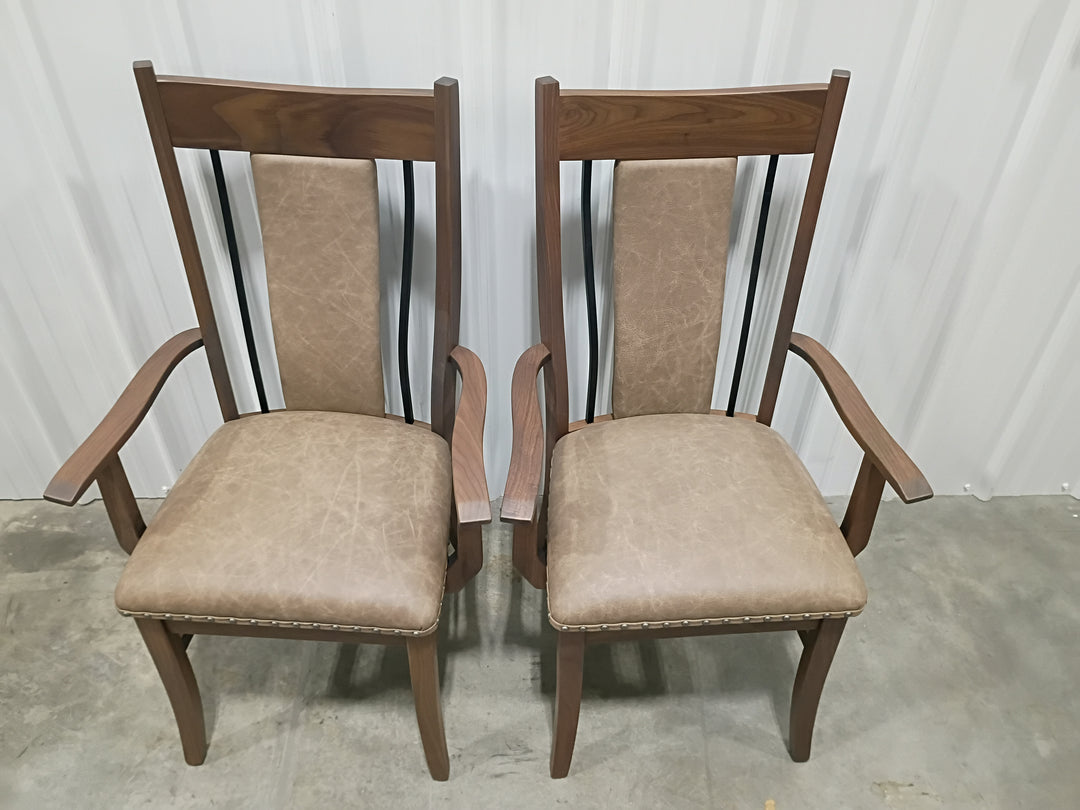 Clearance Eagle WI Upholstered Chairs in Walnut with Leather (set of 10)