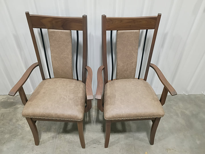Clearance Eagle WI Upholstered Chairs in Walnut with Leather (set of 10)