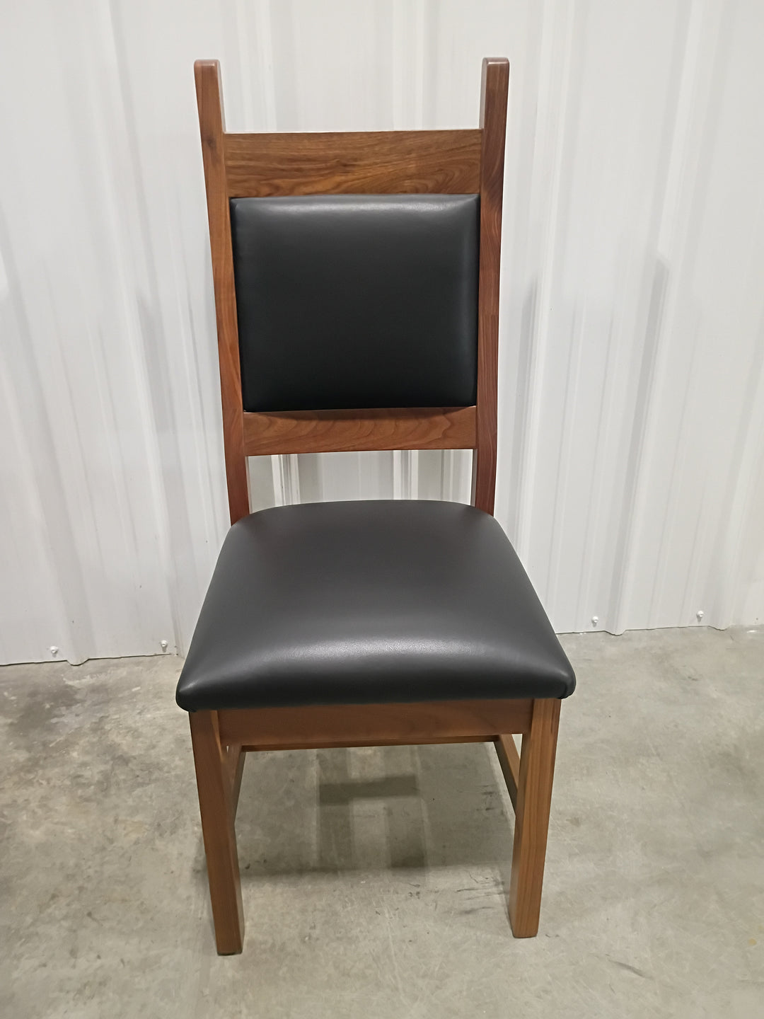 Clearance Tony Side Chairs in Walnut with Black Leather (set of 3)