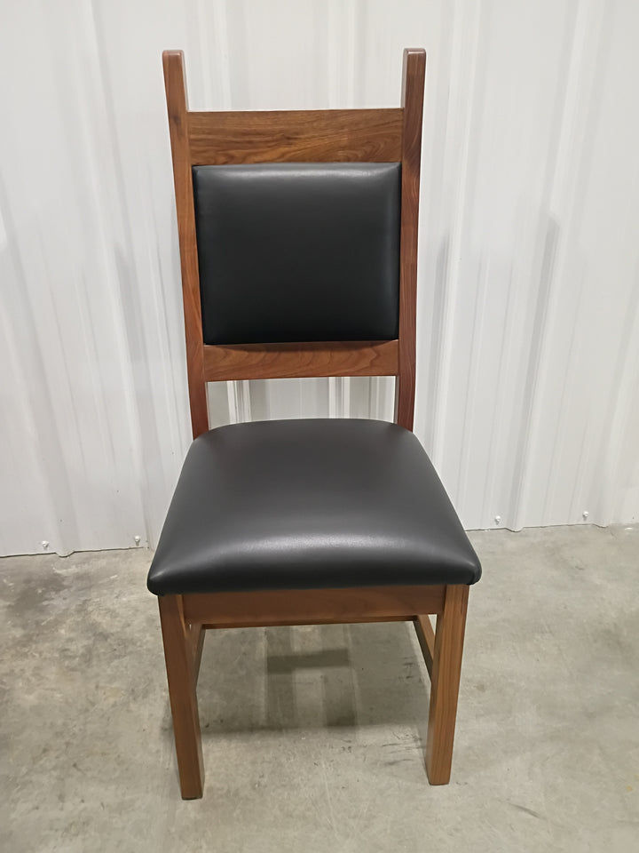 Clearance Tony Side Chairs in Walnut with Black Leather (set of 3)
