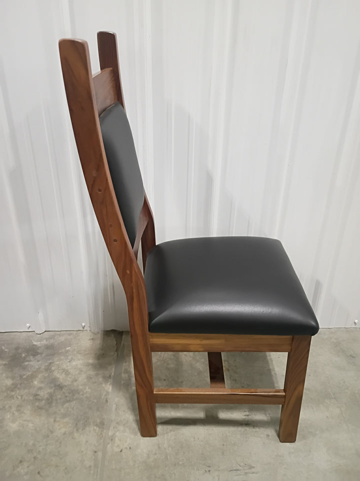 Clearance Tony Side Chairs in Walnut with Black Leather (set of 3)