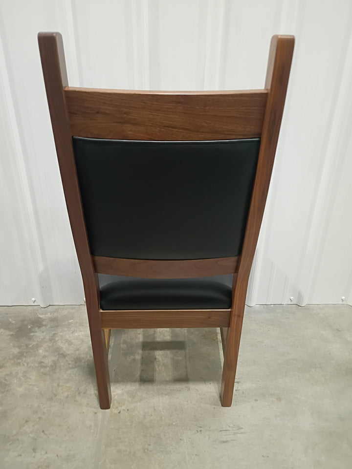 Clearance Tony Side Chairs in Walnut with Black Leather (set of 3)