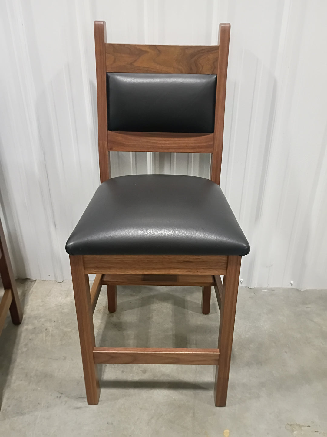 Clearance Tony 24" Bar Chairs in Walnut with Black Leather (set of 4)