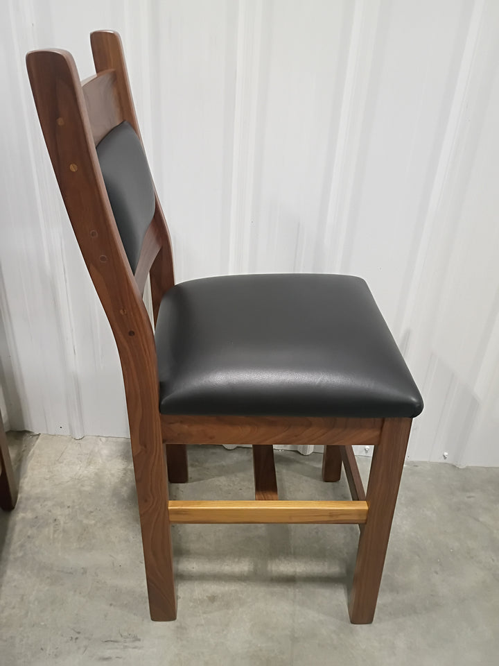 Clearance Tony 24" Bar Chairs in Walnut with Black Leather (set of 4)