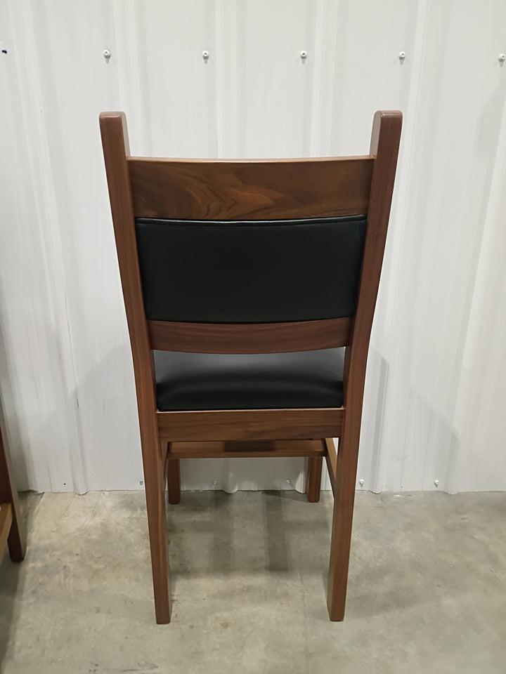 Clearance Tony 24" Bar Chairs in Walnut with Black Leather (set of 4)