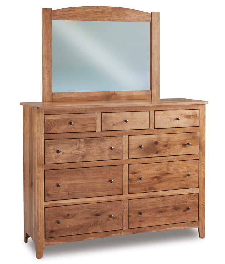 QW Amish Dover 9 Drawer Dresser w/ Optional Mirror